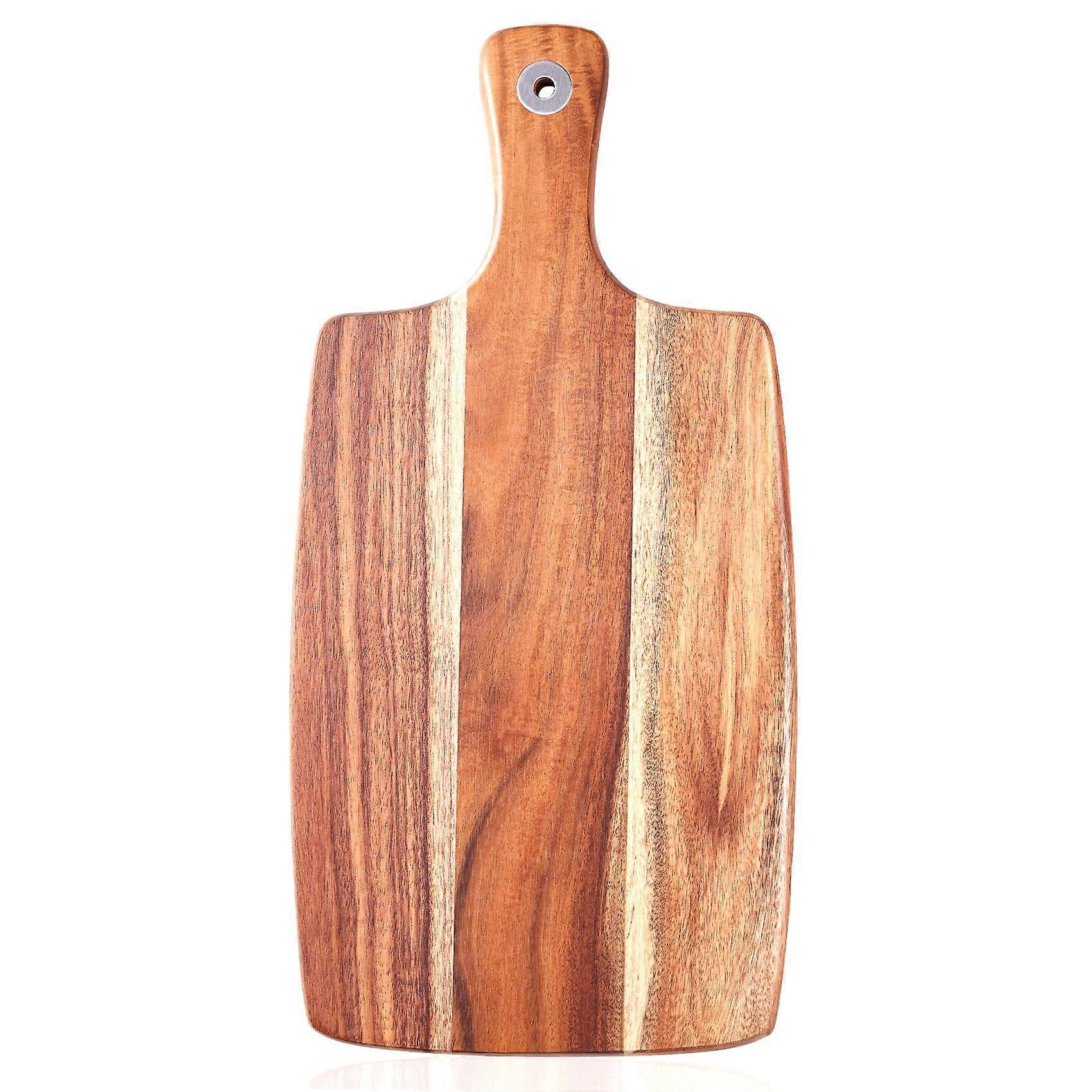Acacia Wood Cutting Board with Handle for Kitchen, 18x12 Inches, Durable, Easy to Clean, Ideal for Slicing and Serving