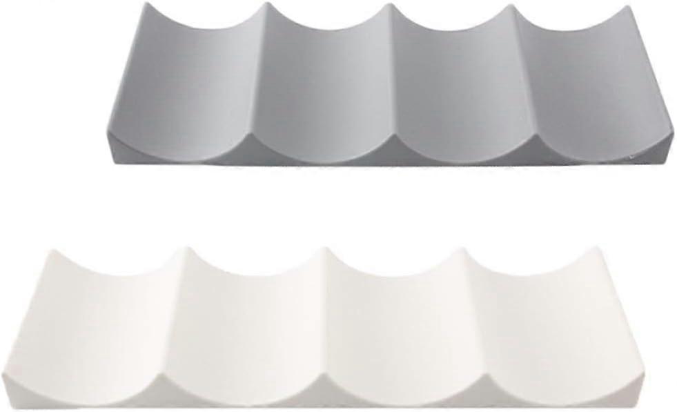 2pcs milky white & dark gray wine storage rack