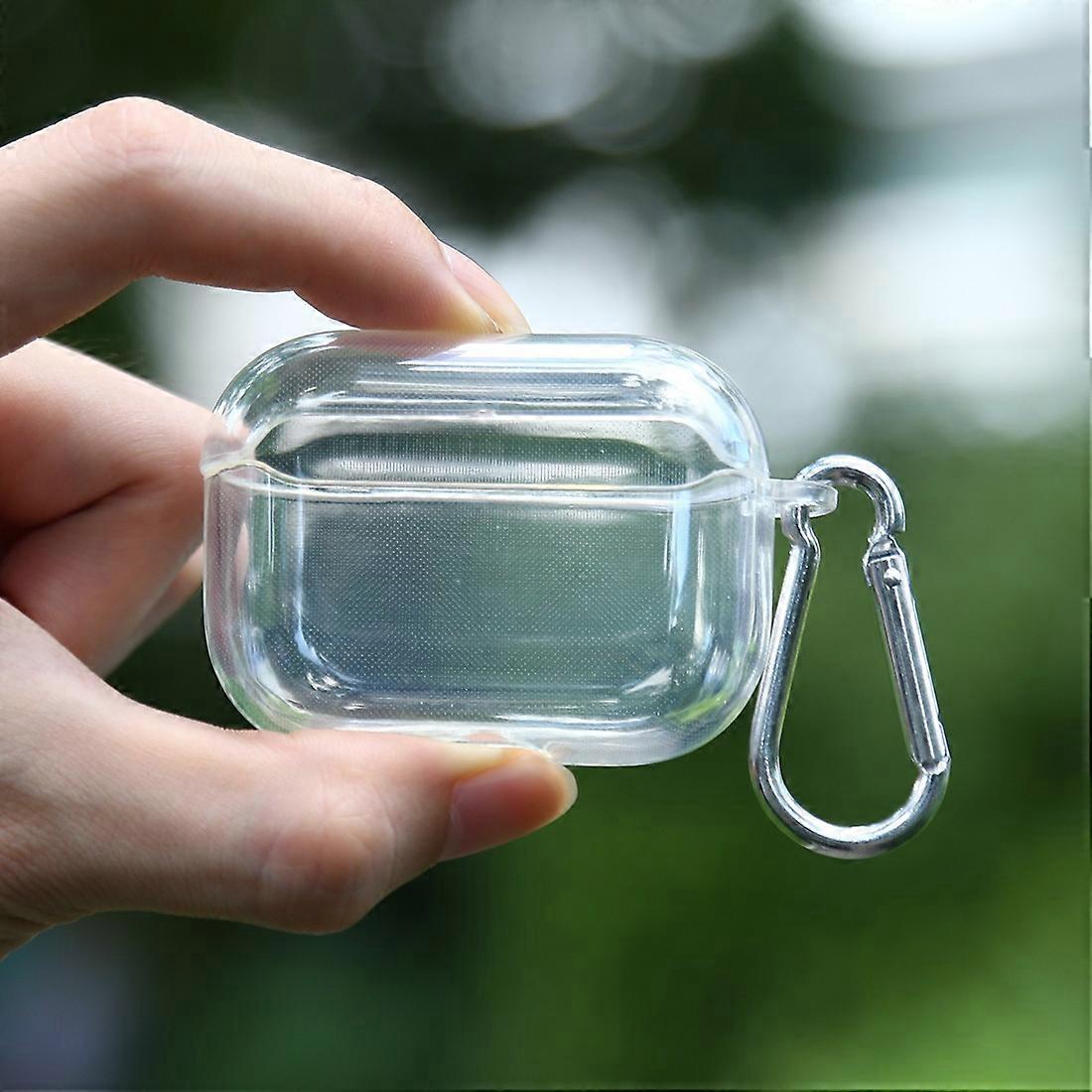 For AirPods Pro Transparent TPU Soft Earphone Protective Case with Hook For AirPods Pro TPU
