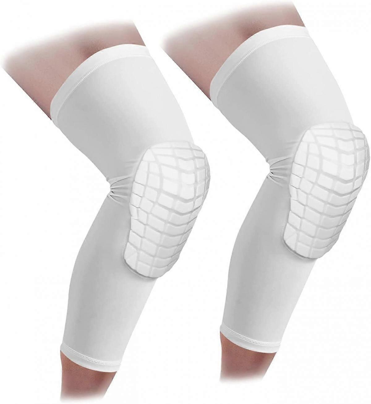 1 Pair Knee Pads Long Compression Leg Sleeves Braces for Basketball Volleyball Football and All Contact Sports L