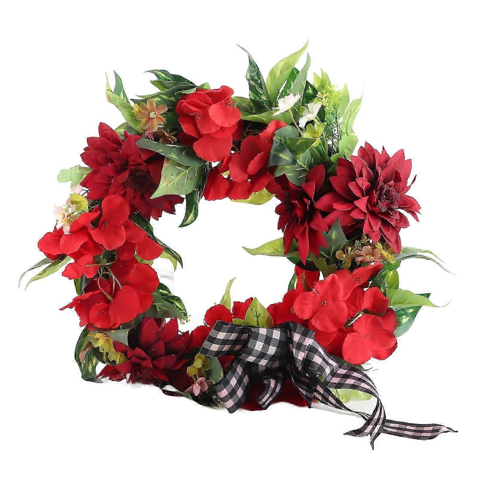 Artificial Garland Red Geranium Garland Spring Summer Front Door Wall Hanging Decorations f26