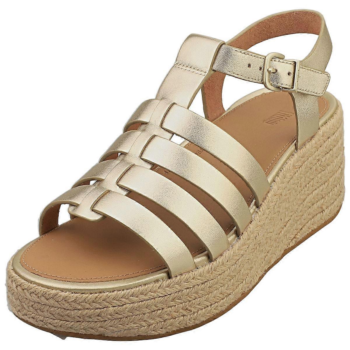 FitFlop Platforms Fisherman Womens Wedge Sandals in Platino