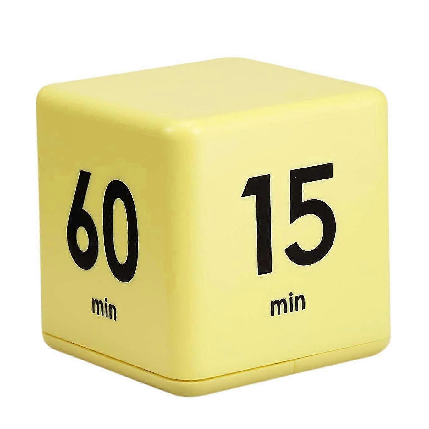 Time Cube- Kitchen Sensor Flip Exercise Game 15-20-30-60 Minutes for (Yellow)