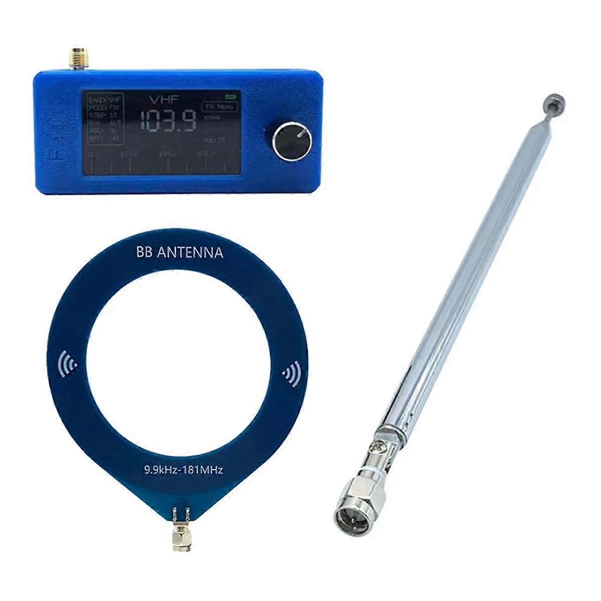 SI4732 0.5-108mhz Portable Radio LSB USB AM FM FM/AM Radio with 2pcs Antenna All Band Radio Receiver Blue