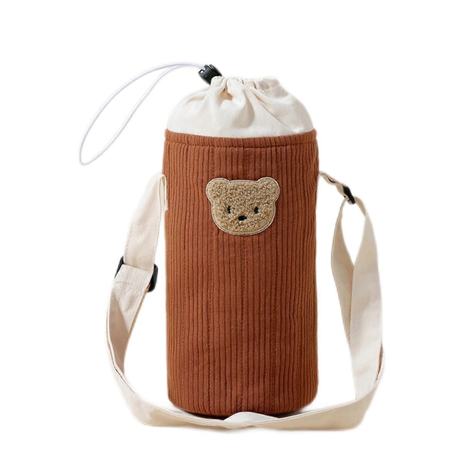Baby Milk Bottle Bag Lovely Bear Travel Carry Case Portable Feeding Bottle Handbag Strollers Hanging Organiser  Carmine