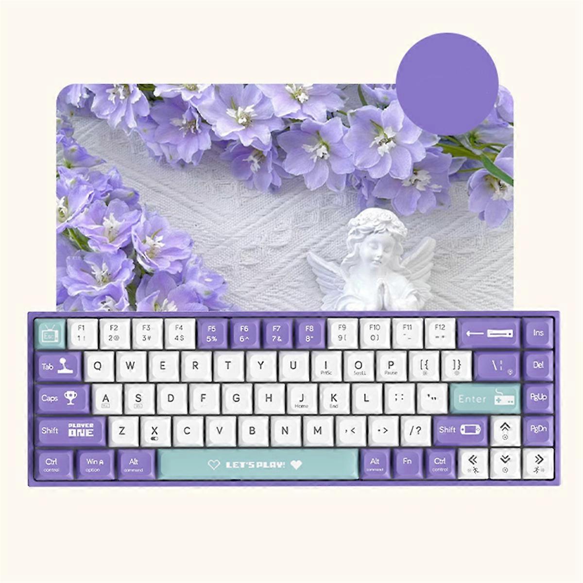 AK680 Gaming Mechanical Keyboard ABS Keycap 68 Keys Wired Keyboard Hot Swap for Pc Laptop
