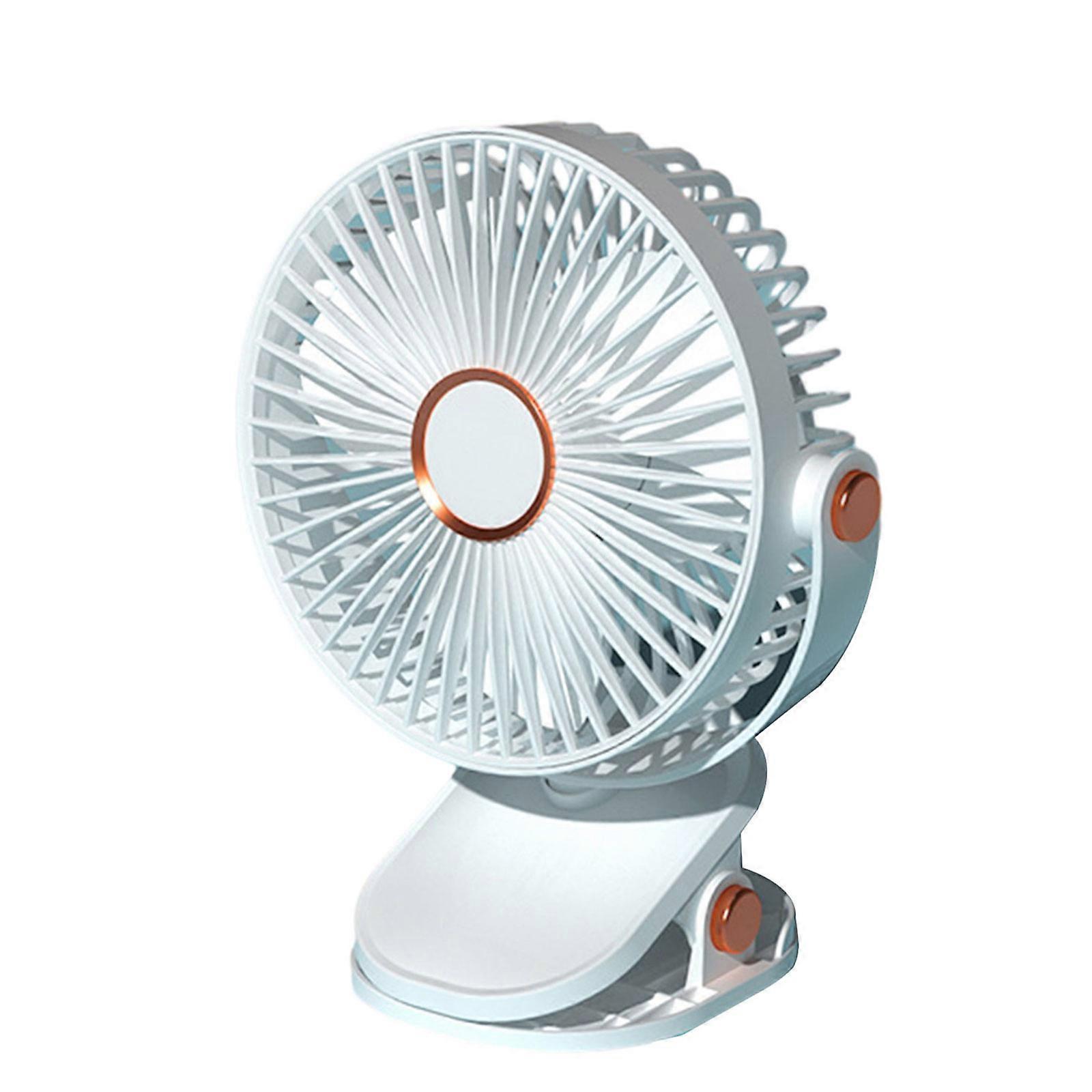 Ventilatore da tavolo USB Ventilatore a 5 velocità Mini ventilatore da ufficio Ventola di raffreddamento ricaricabile Ventilatore da viaggio Ventilatore da interno Materiale plastico per uso interno Bianco
