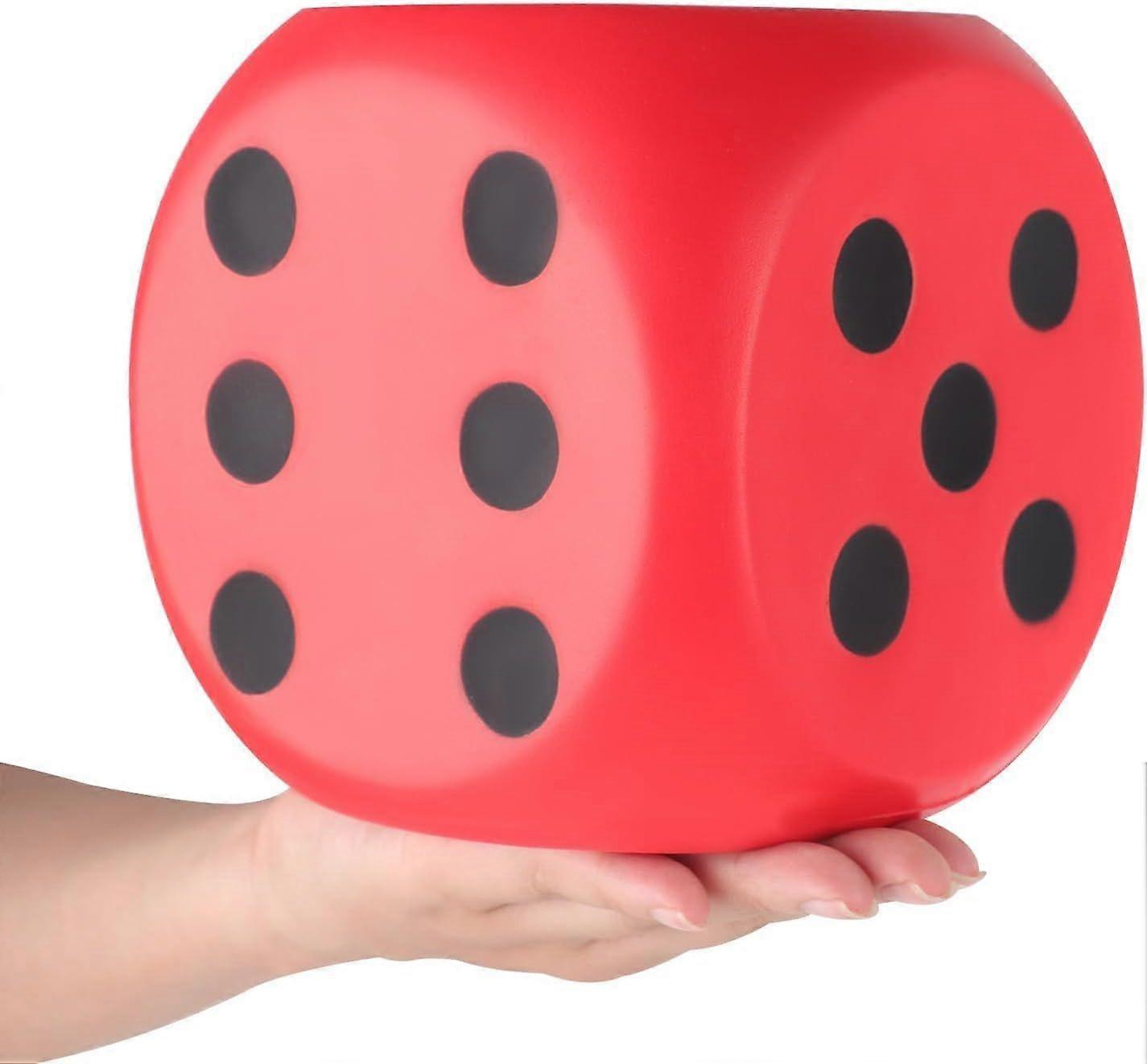 5.9'' Large Dice Squishies Foam Dice Jumbo Squeeze Toys, Giant Dice Game Gift Collection Decorative Props(Red)