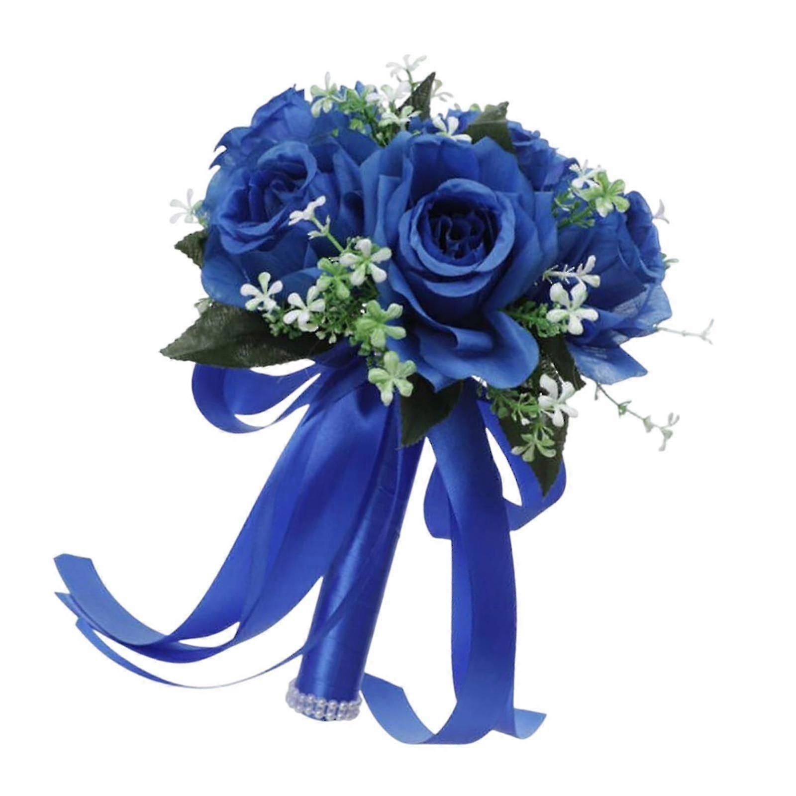 Buchet de nuntă Romantic Floare de trandafir artificial pentru grădină Bal Ziua Recunoștinței Violet