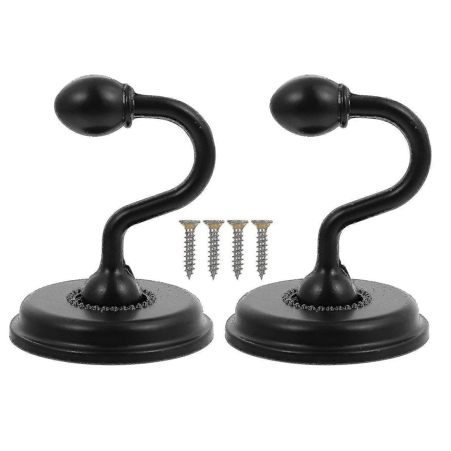 Elegant Zinc Alloy Curtain Hooks - 2pcs Durable Wall Hooks for Home Decor, Easy Installation & Versatile Use