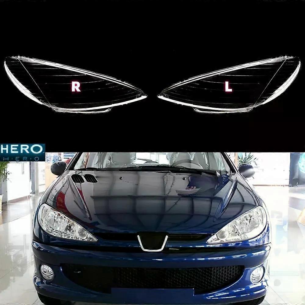 High qualityFor Peugeot 206 2004 2005 2006 2007 2008 Headlamp Cover Transparent Lampshade Headlight Shell Lamp Shade Lens Plexiglass