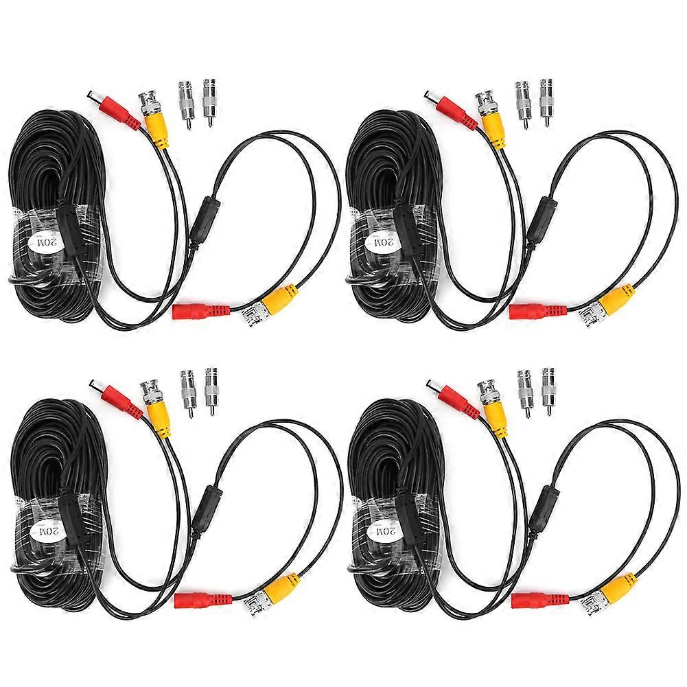 4Pcs BNC Vidéo Câble Câble CCTV Fil Cordon Système De Sécurité Accessoires