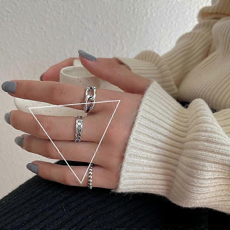 (新着)S925スターリングシルバーヴィンテージリングチェーンジュエリー、カラー:J1322