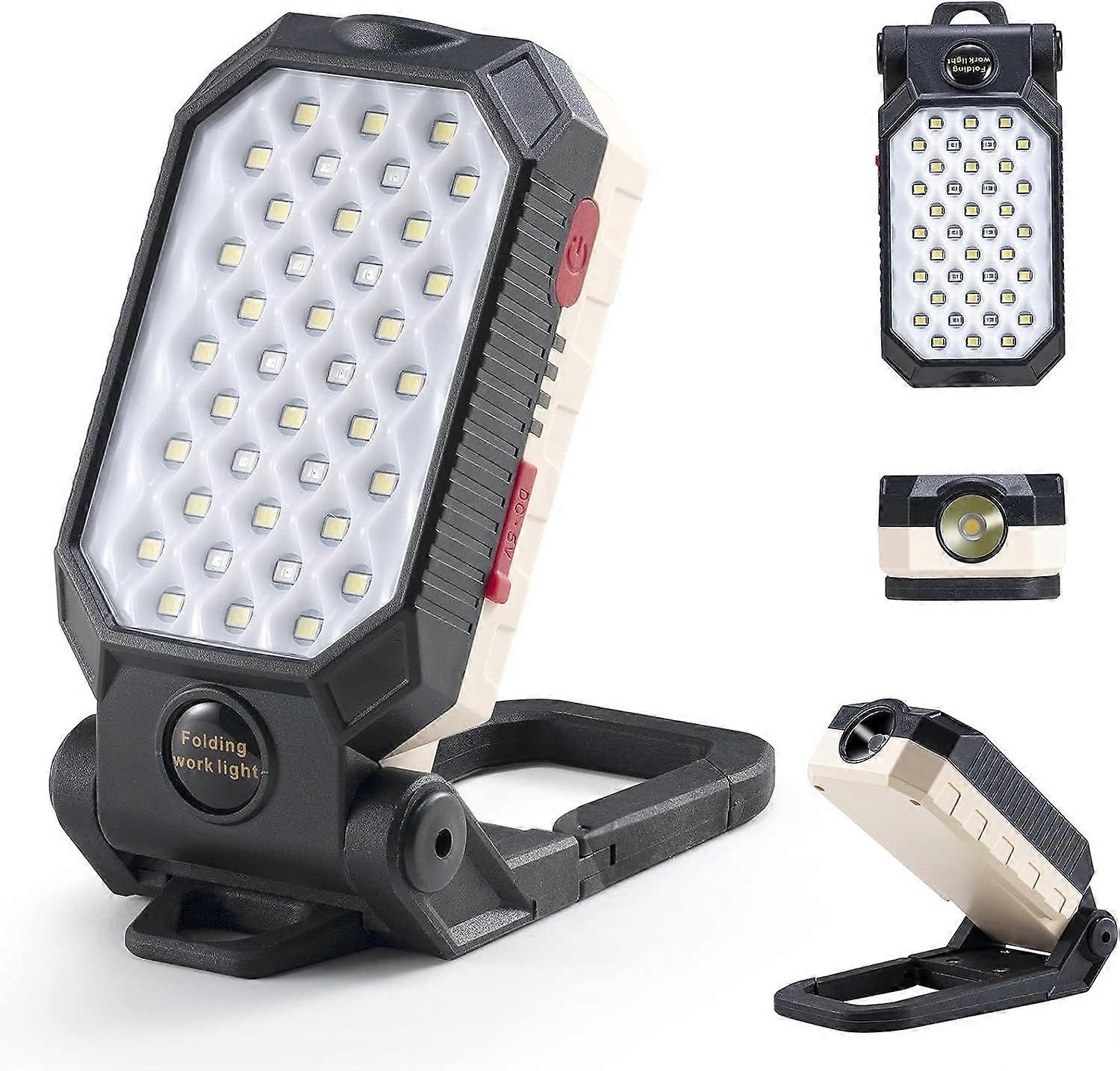 Rechargeable 1000 Lumens LED Work Light - Adjustable Stand Magnetic Flashlight