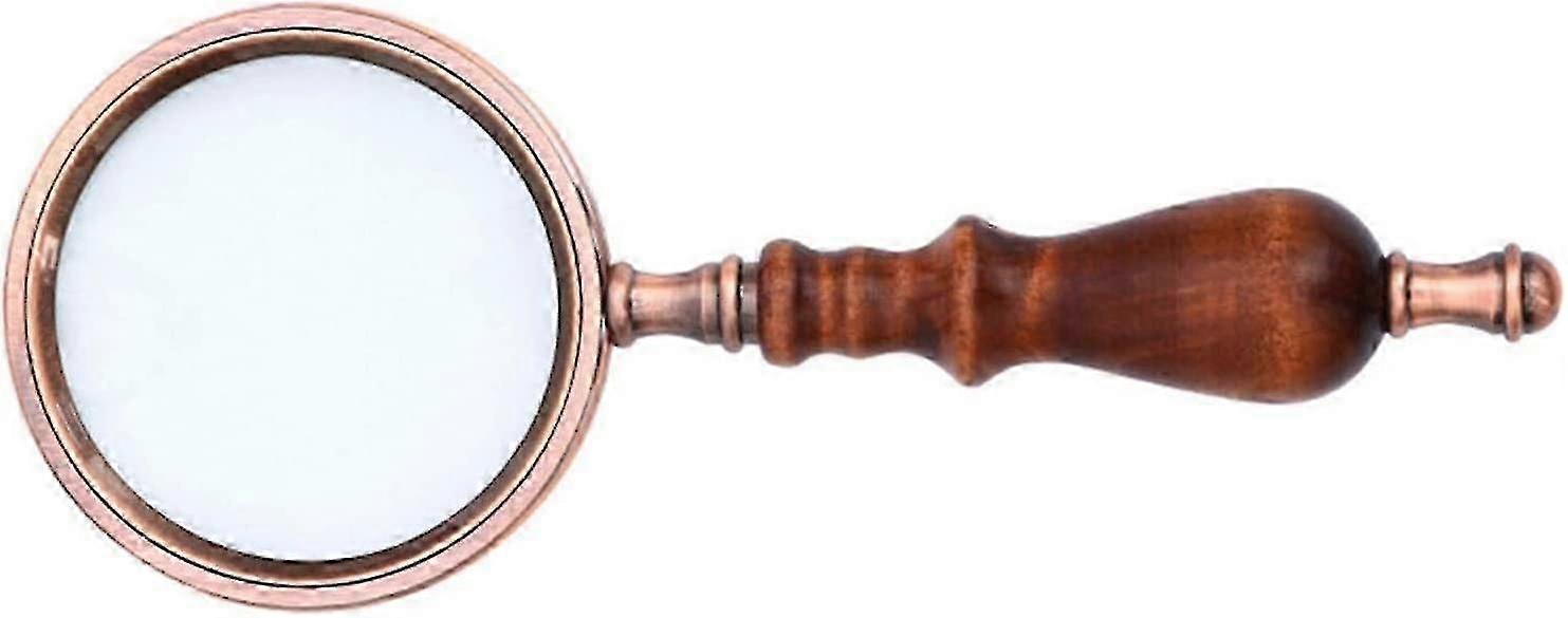 Magnifying Glass For Reading | 10x Retro Magnifier | Antique Copper Magnifier With Sandalwood Handle, High Magnification Magnifier For Reading