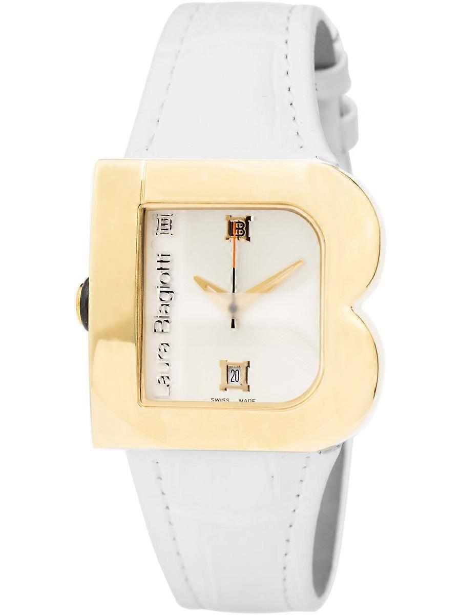 Laura Biagiotti Weiß Echtes Leder LB0001L-DB Damenuhr