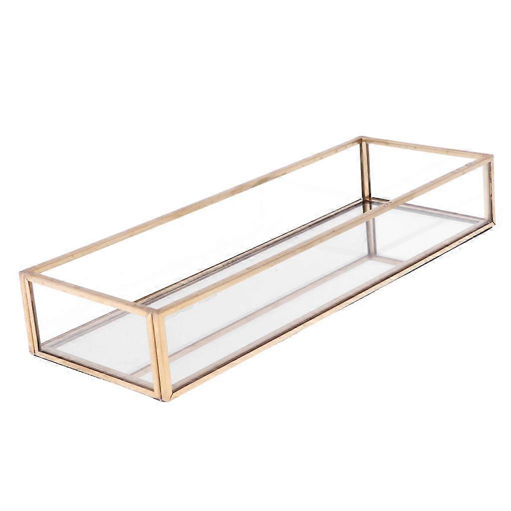 직사각형 유리 보석 트레이 보석 상자 탁상용 식물 화분 상자