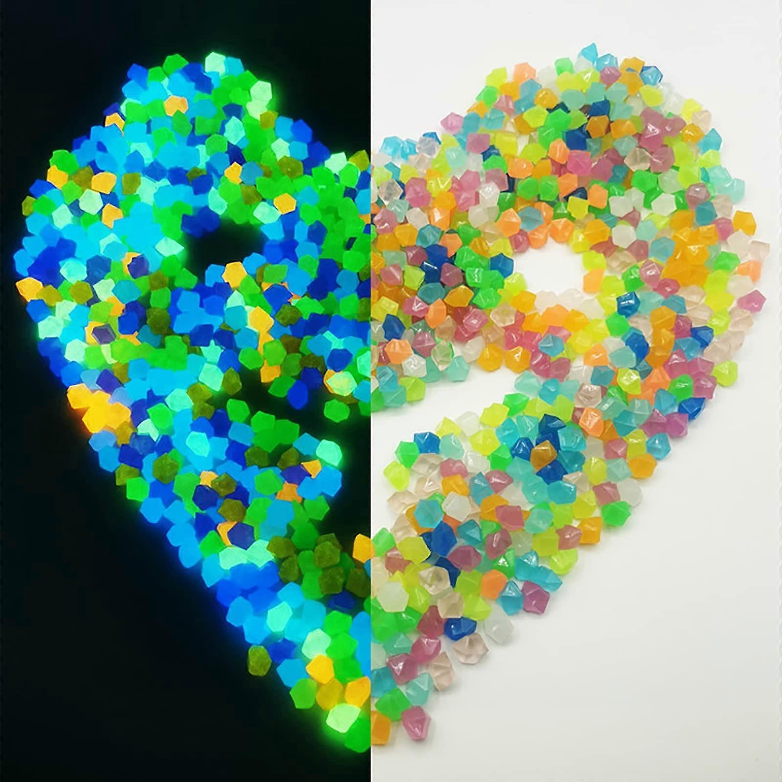 600/1200/1800 Pcs Glow in The Dark Rocks for Garden Decor, Luminous Pebbles for Pathway, Aquarium, and Lawn Powered by Light