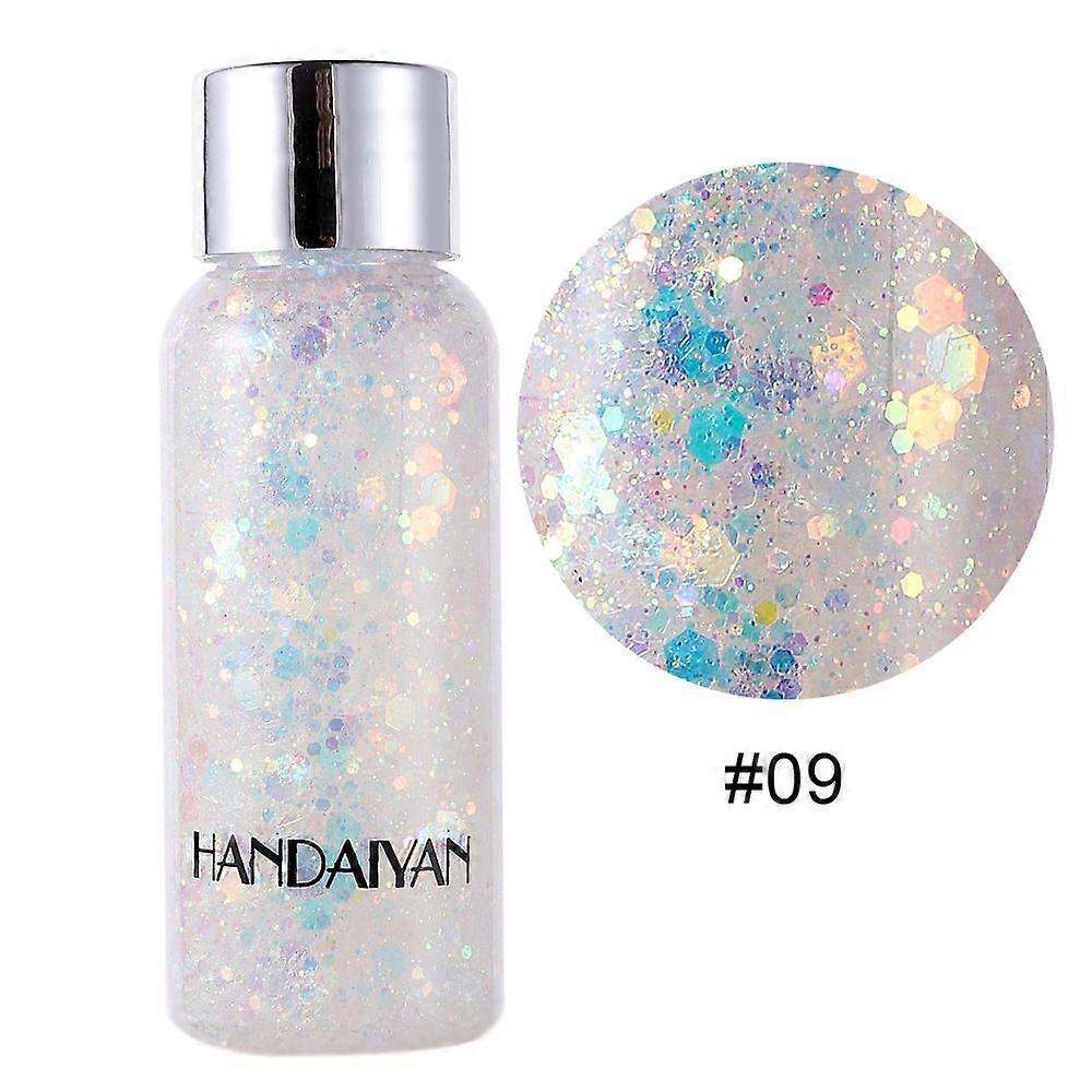 Mermaid Sequins Body Glitter Gel, Make Up Long Lasting Glitter for Body Face Hair Eyeshadow, No Glue Needed and Easy to Remove