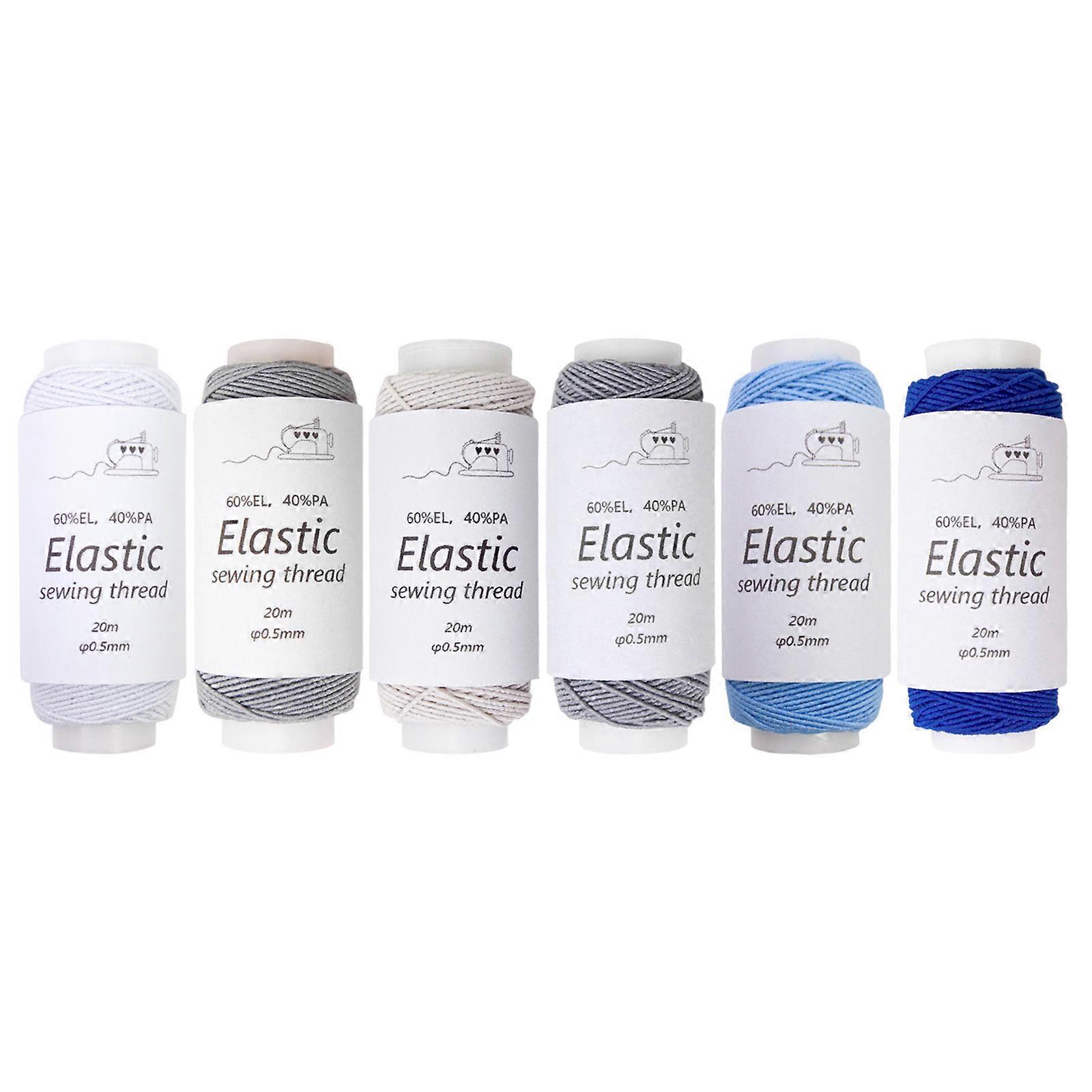 6 Spools of Sewing Thread for Sewing Machine Hand Stitching Elastic Thread Embroidery Machine Thread 21.87Yard Each Multicolor