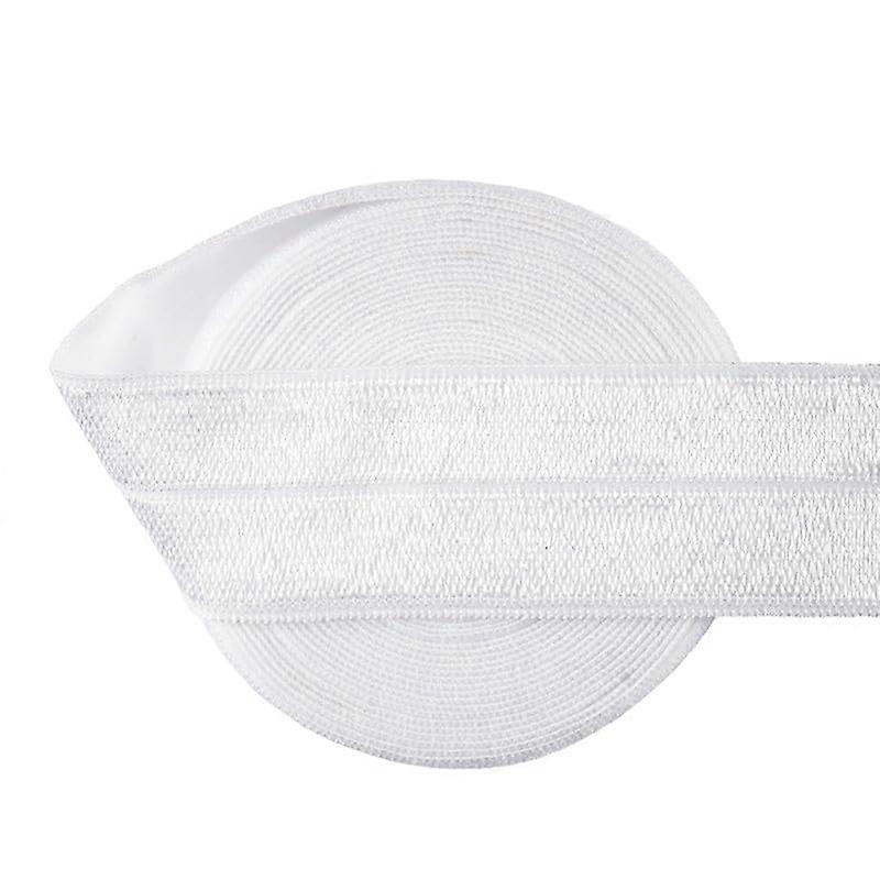 Nine Looms 1 Inch White Knit Elastic Band, 50 Yards High Elastic Cord for Sewing Waistbands and Pants, 25mm Stretch Fabric