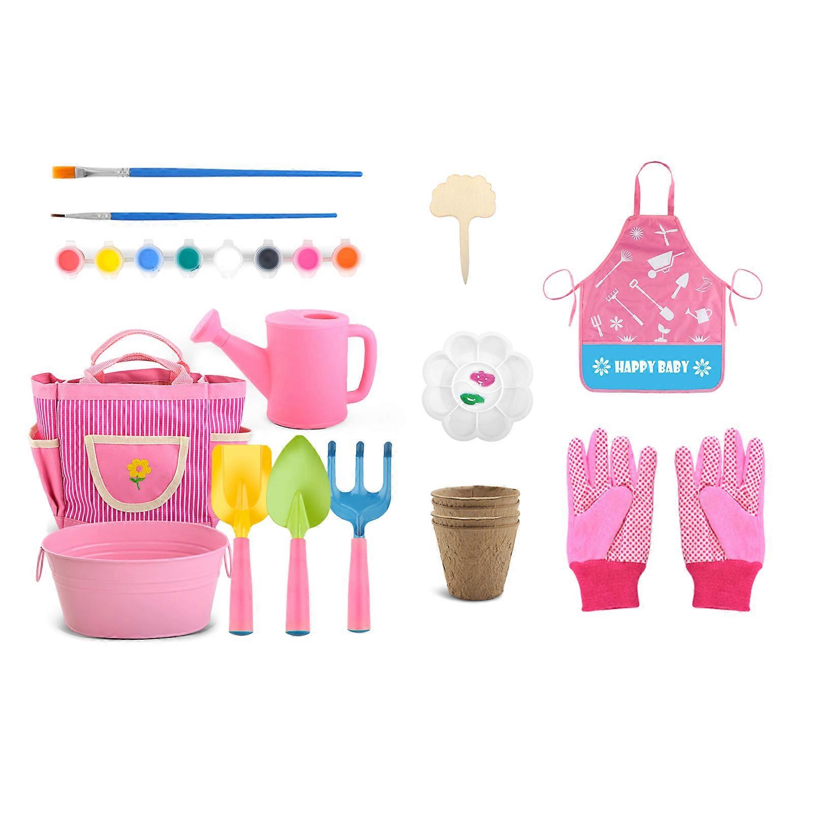 Kids Gardening Tool Vegetable Gardening Kit Practical Flower Shovel  Bonsai Planting Maintenance Tools Pvc Suitcase Set