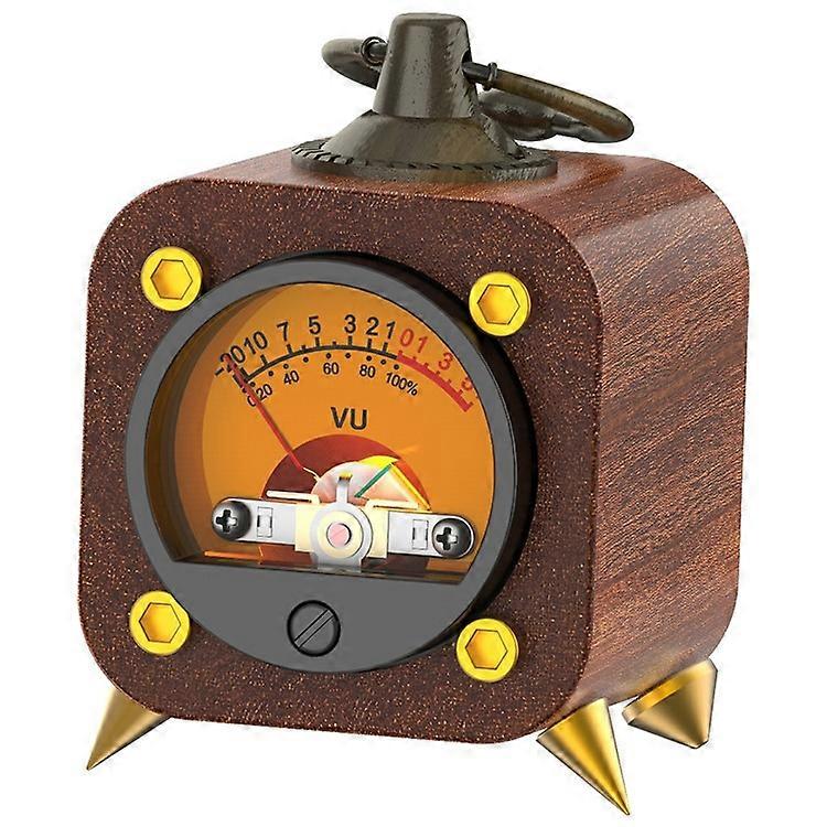 AODUKE AJVU01-S Wooden Analog VU Meter Rhythm Light Sound Level Meter
