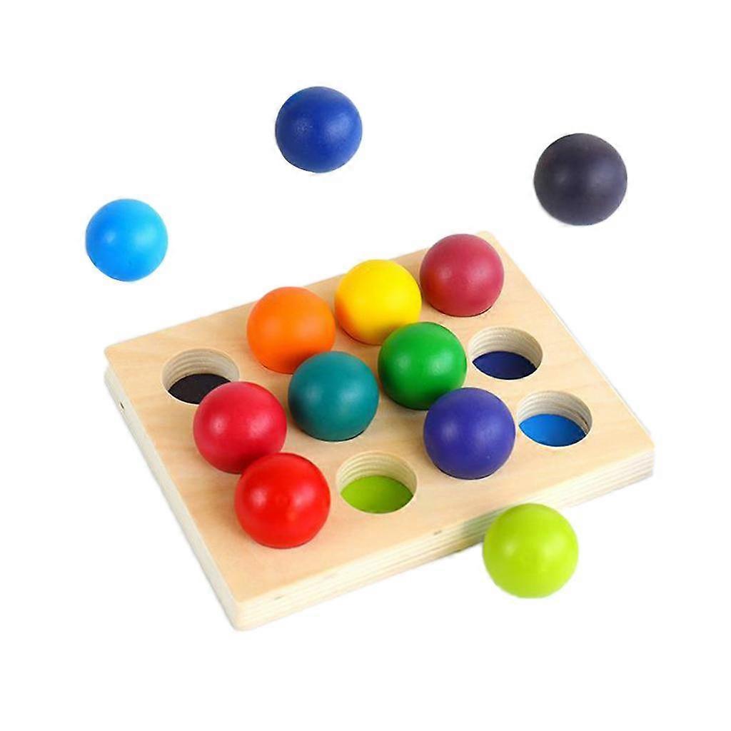 Wood Rainbow Sorting & Counting Game Toys Board Game Puzzle Toys