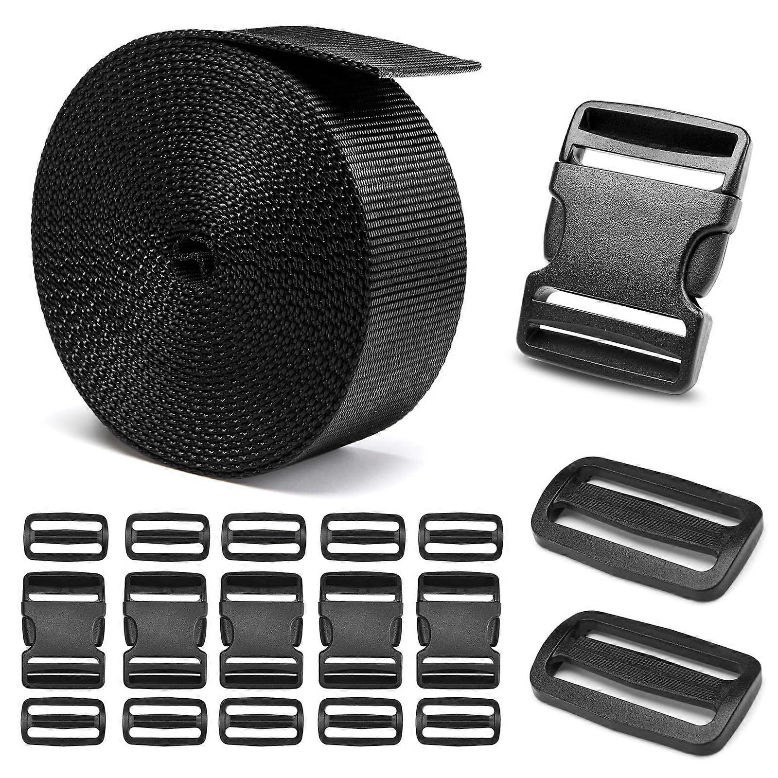 Ensemble de sangles de boucle HeavyDuty de 2 pi : 6 boucles de paquet, sangle de 6 verges, 12 clips