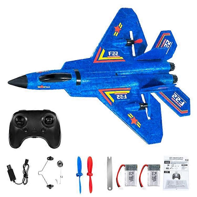 F22(HW32) Trixenie EPP Foam RC Airplane Aerodynamics Gliding Aircraft Toy with LED Night Light, Dual Batteries