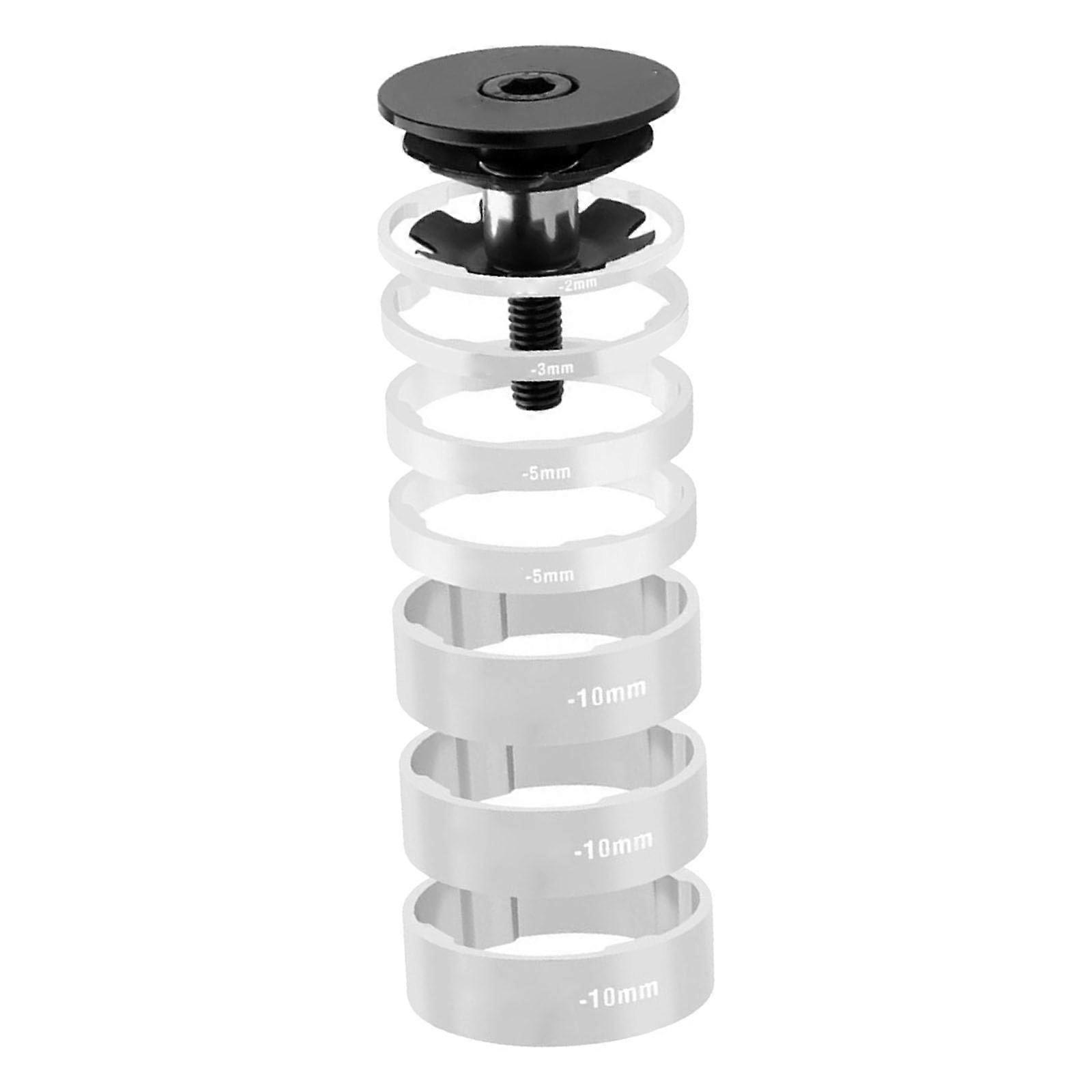 bikes front fork washing machine aluminum alloy bicycle spacer headsets stem washing machine for mountain bikes spacer fixed gear silver Ref: 5435
