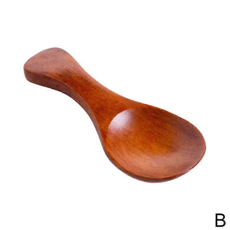 Dark (B) $One for one Japanese small soup spoon household spoon Japanese ramen spoon honey stirring nanmu lotus wood soup spoon