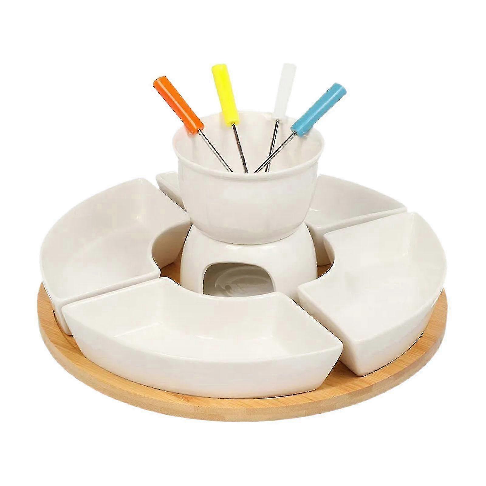 2025 Tea Light Candle Fondue Pot Set for Chocolate Cheese Butter Melting Heater Bowl