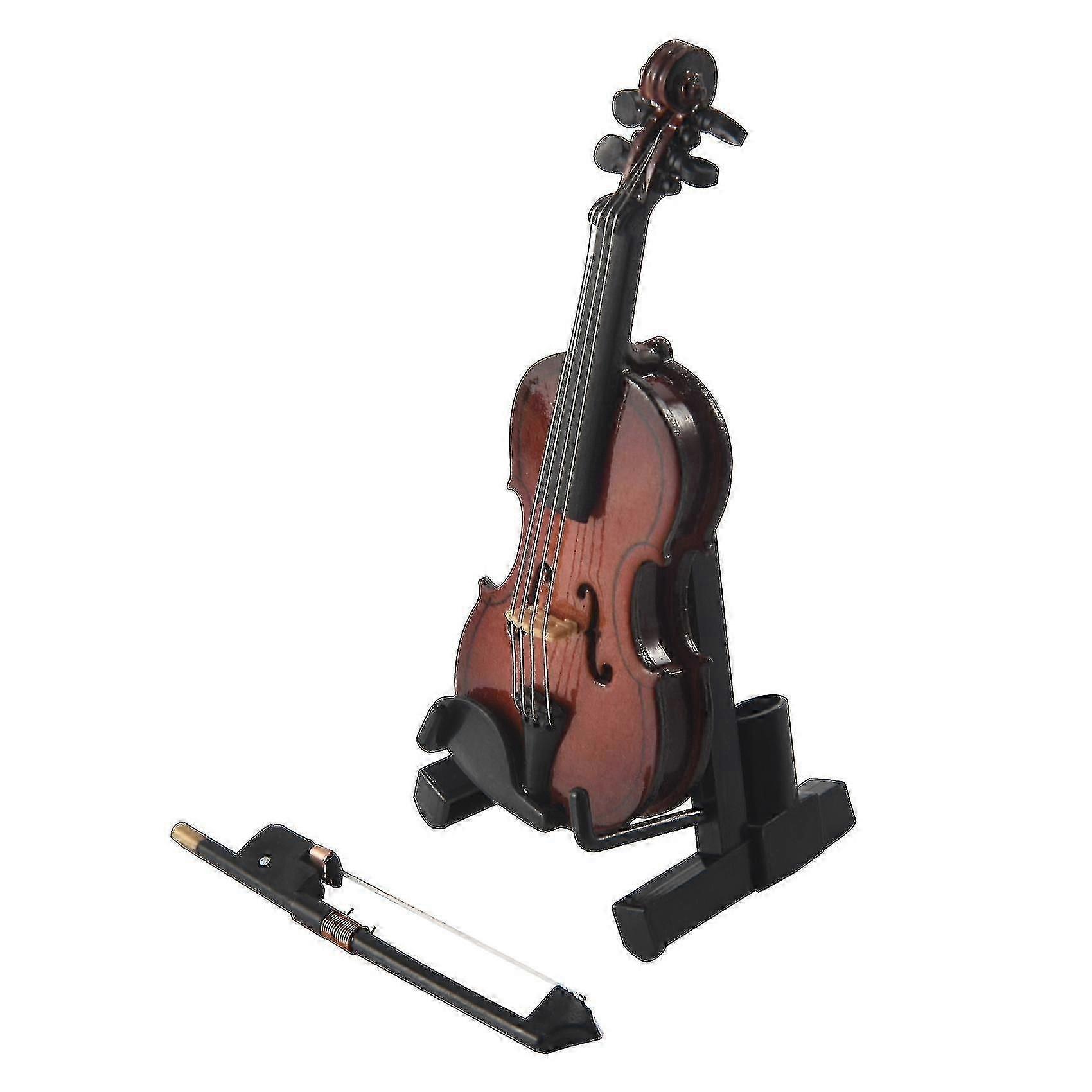 Miniature Violin Replica With Case, 8x3cm