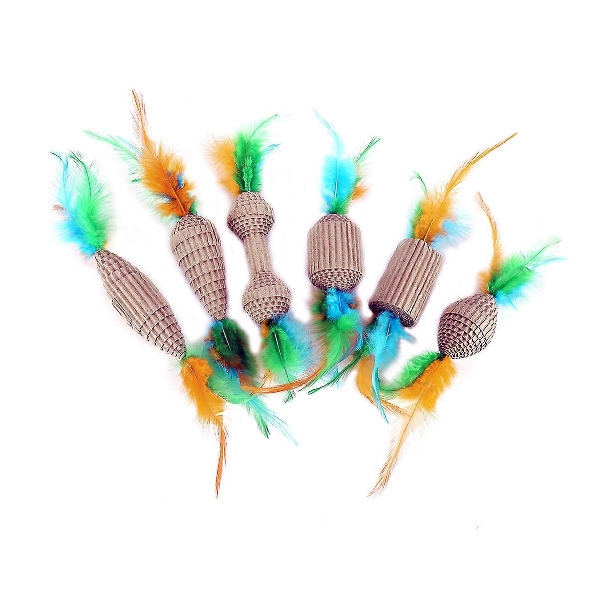 Kedi Teaser Oyuncak Dambıl Şekli Kedi Oyuncak Renkli Oluklu Kağıt Oyuncak Pençe Taşlama Oyuncak Yavru Kedi Malzemeleri 1 Paket