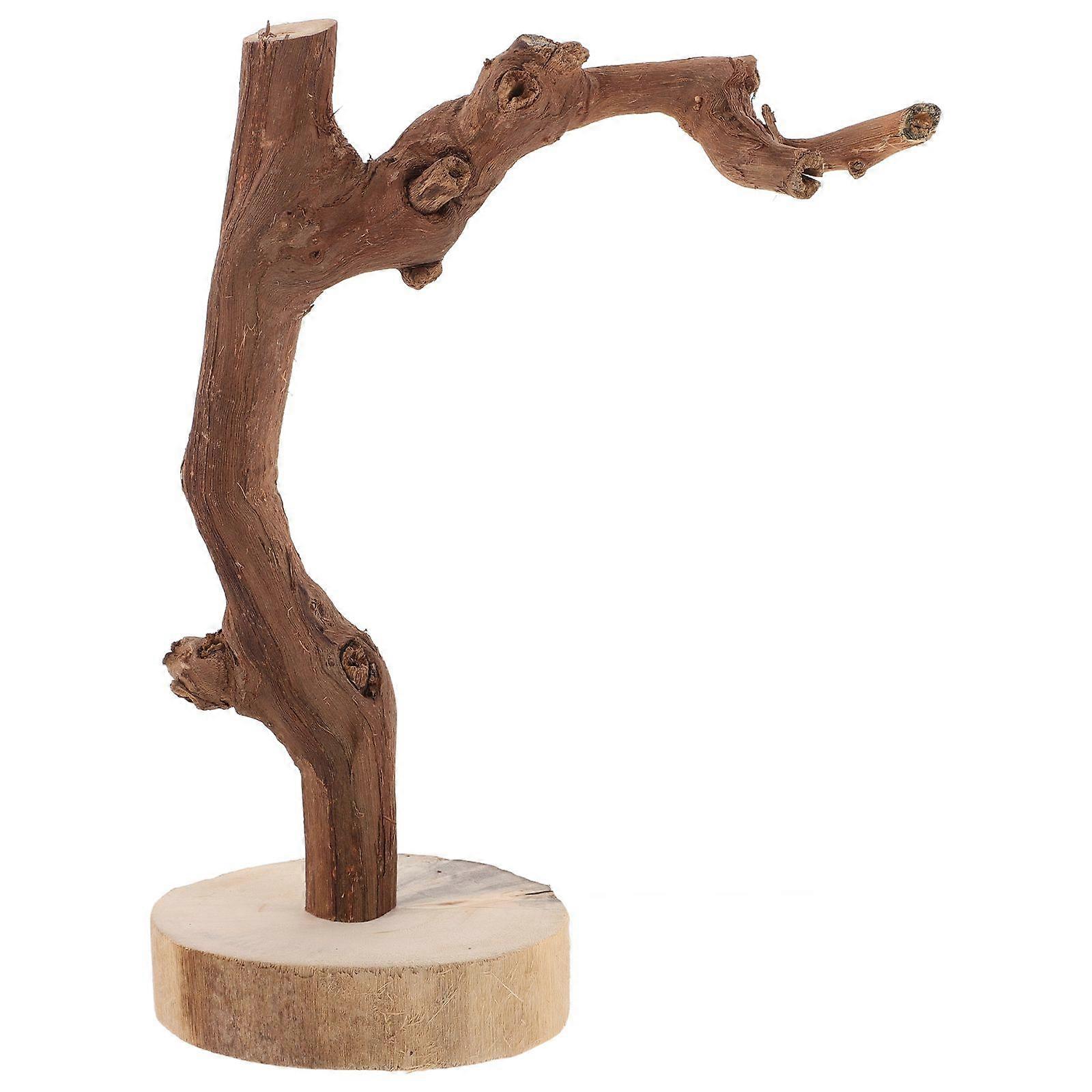 Parrot Perch Stand Parrot Standing Branch With Base Wooden Perch Stand Parrot Supply