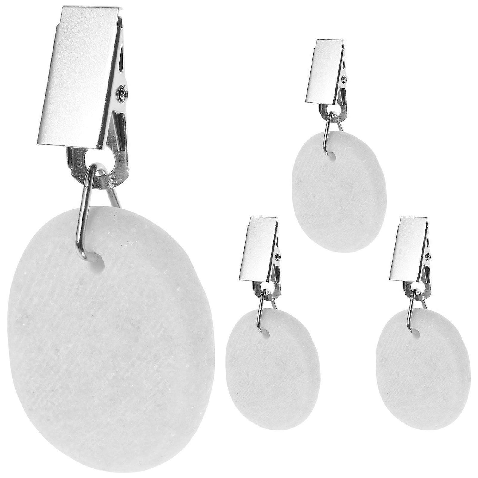 4pcs Camping Tablecloth Weights Tablecloth Pendants Table Covers Fixing Clip With Stone Weight