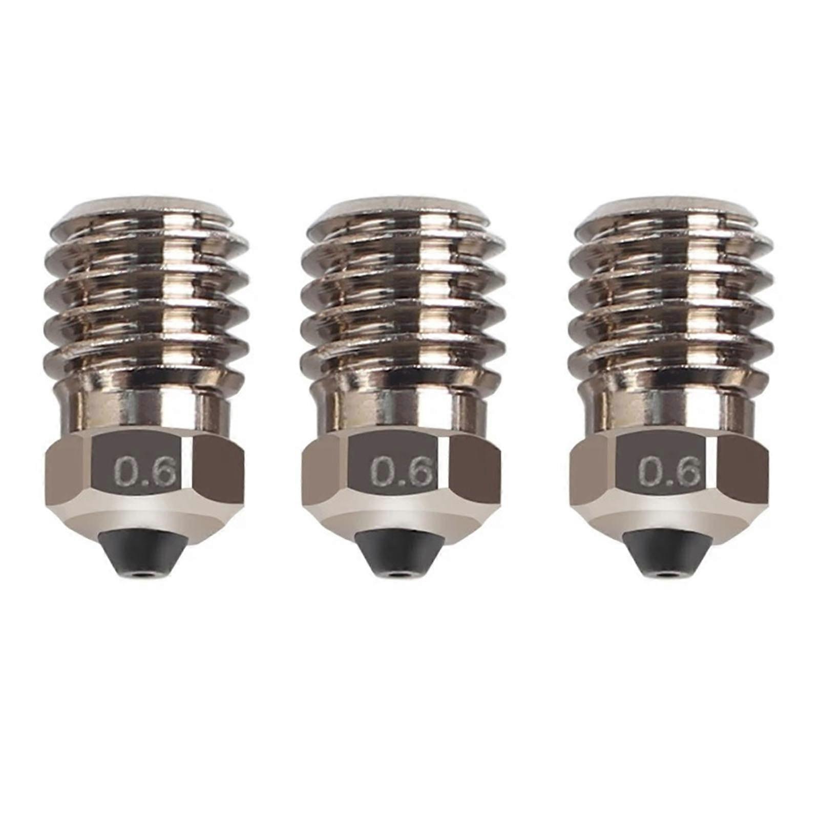 3 Pcs 3D Printer Hardened Steel Ni Plating High Temperature Proof Extruder Hotend Nozzle for X1 P1P