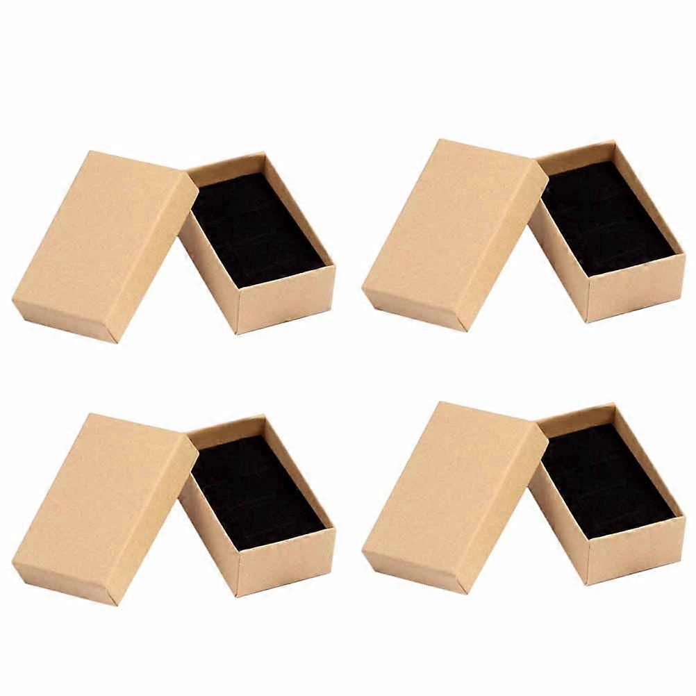 Jewelry Storage Box Classic Rectangular Khaki Kraft Paper Storage 13Pcs
