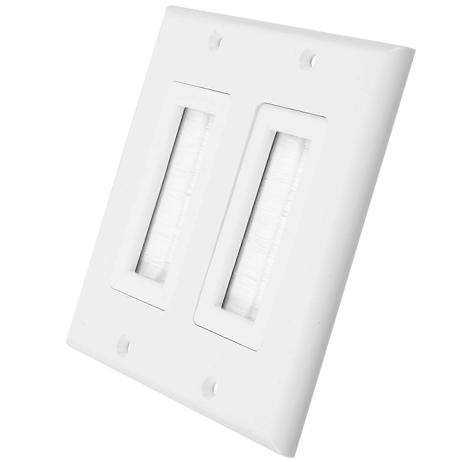 Plastic Wall Plate Dual-Port Connection Hide Cables On Wall Office Use 1Pcs