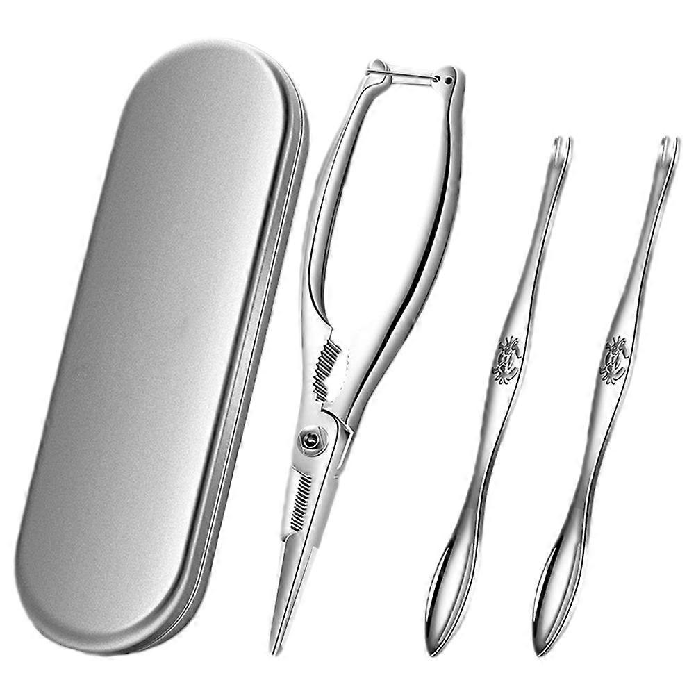Stainless Steel Crab Crackers Forks Needles Multi-Purpose Crab Tools .00X6.50X2.00CM Eating Seafood 1Set