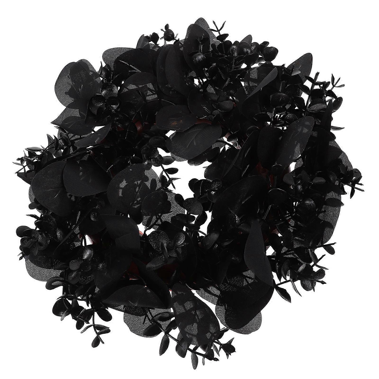 Eucalyptus Halloween Wreath for Front Door – Spooky Indoor Outdoor Decoration to Welcome Guests with Eucalyptus Design