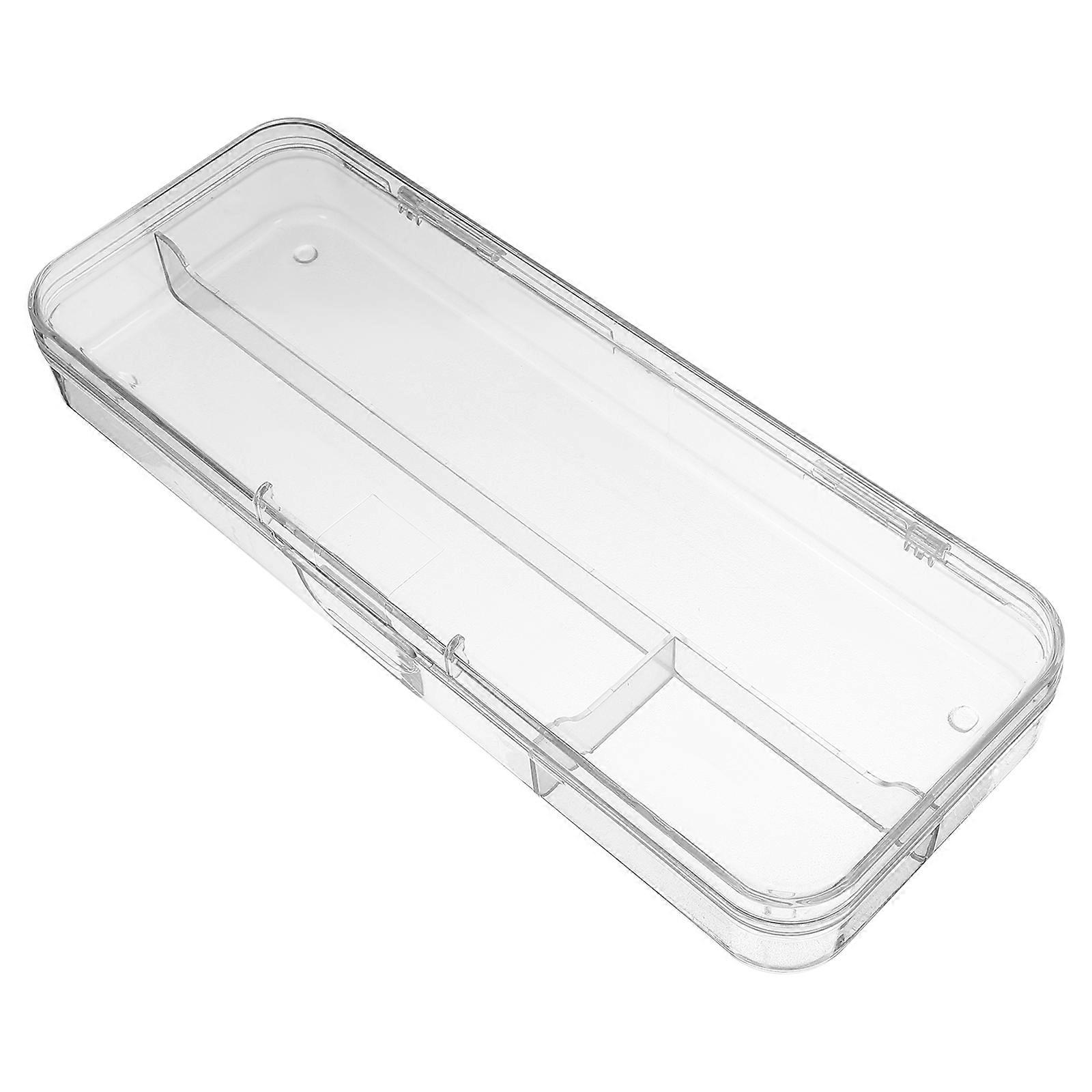 Sketch Pencil Organizer Clear Plastic Pens Case for Office Workers Rectangular 22.00X8.50X3.00CM Organization 1Pack