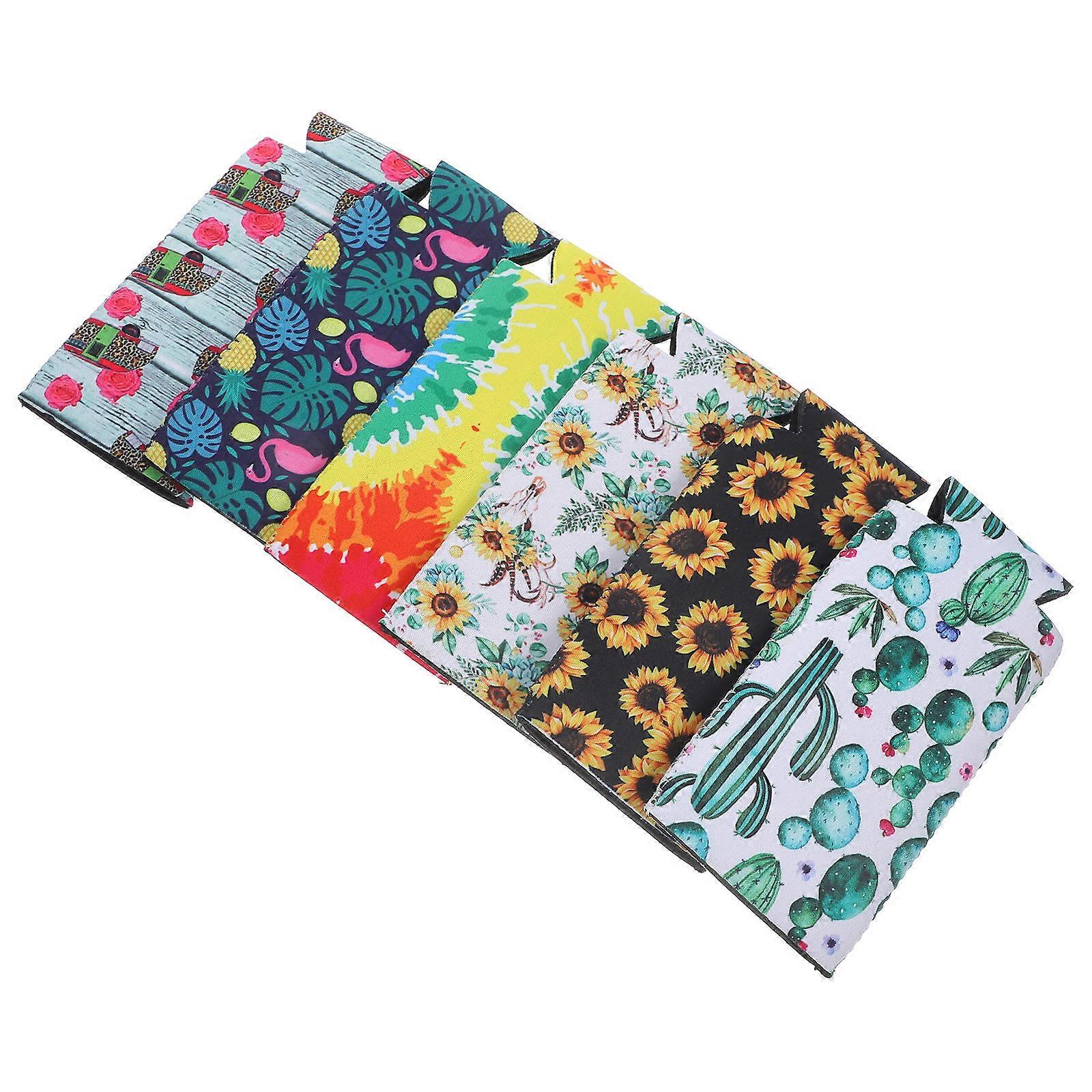 Μανίκια Για Κονσέρβες Προστασία ποτών νεοπρενίου Ταξίδι στο γραφείο ή το σχολείο 16x8cm Επαναχρησιμοποιήσιμο 6Pcs