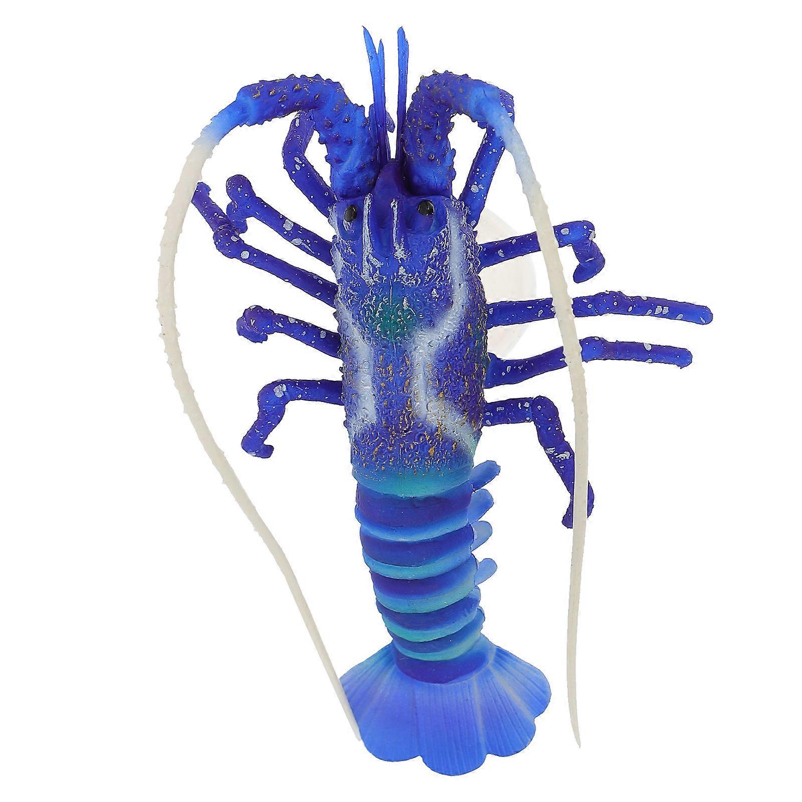 Artificial Lobster Model Aquarium Decoration Simulation Lobster Statue Fish Tank Setup Blue 8x12cm 1Pc