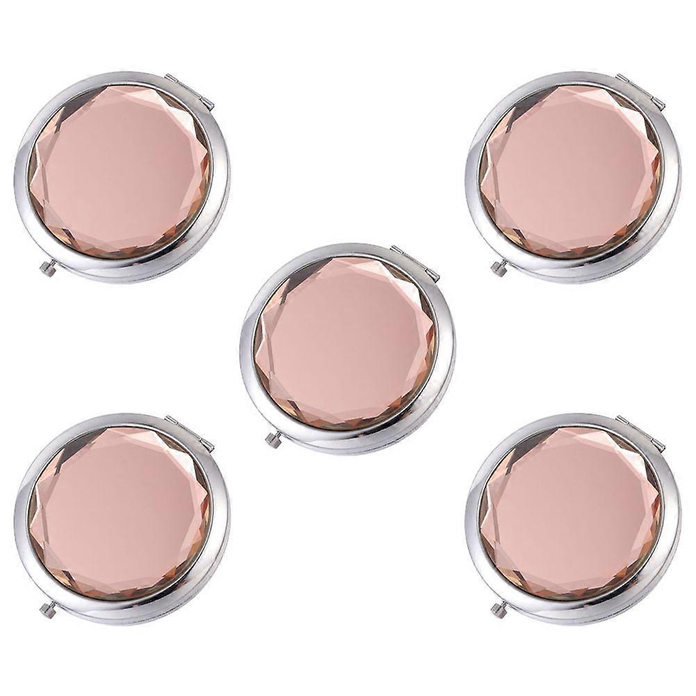 Foldable Makeup Mirror Double-Sided for Makeup 5Pcs Metal Compact Travel Mirrors