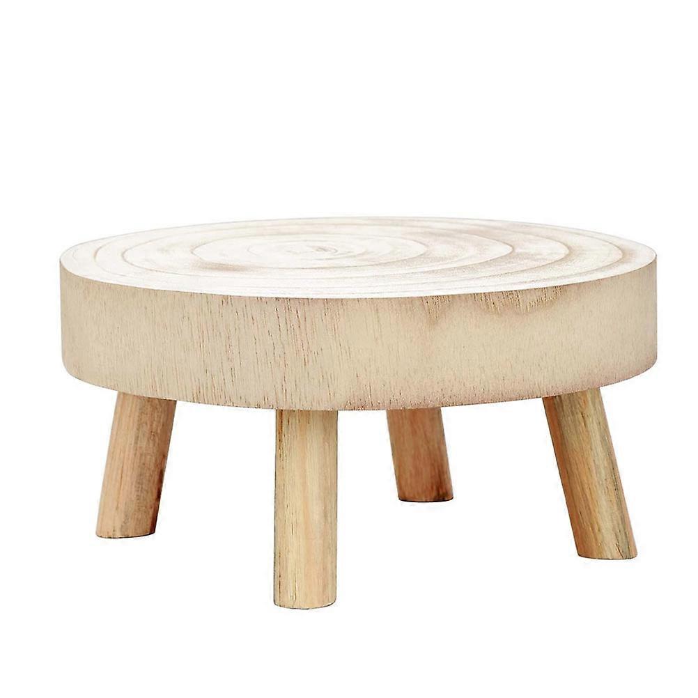 Bonsai Stand Multifunktionell Trä Planteringskruka Flower Stand Rack Husägare Växtentusiaster Cirkulär Form 7,9X7,9X3,5in Blomkruka Display 1Set