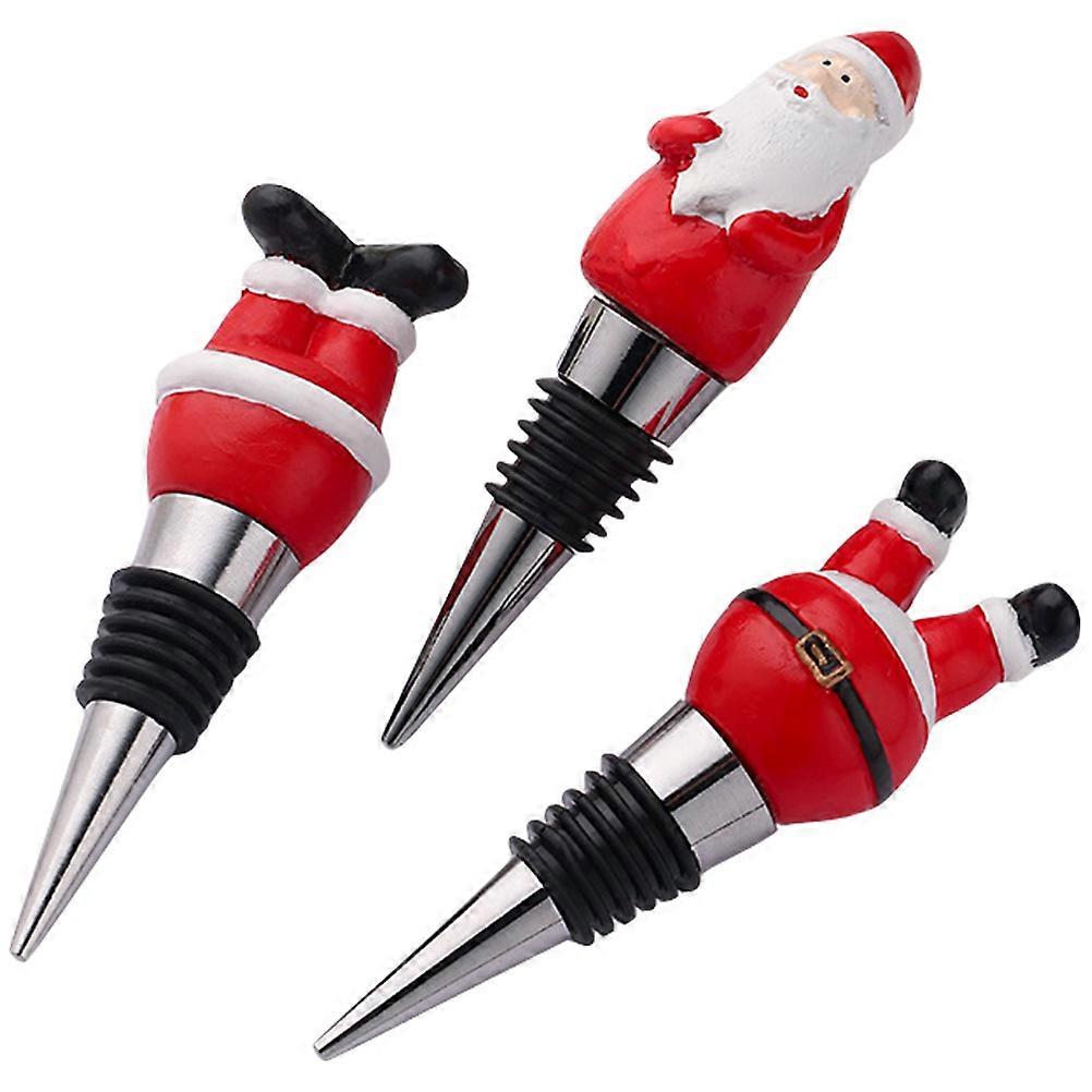 Spiral Design Decorative Stoppers For Bar Events Assorted Color 3Pcs Christmas Sealing