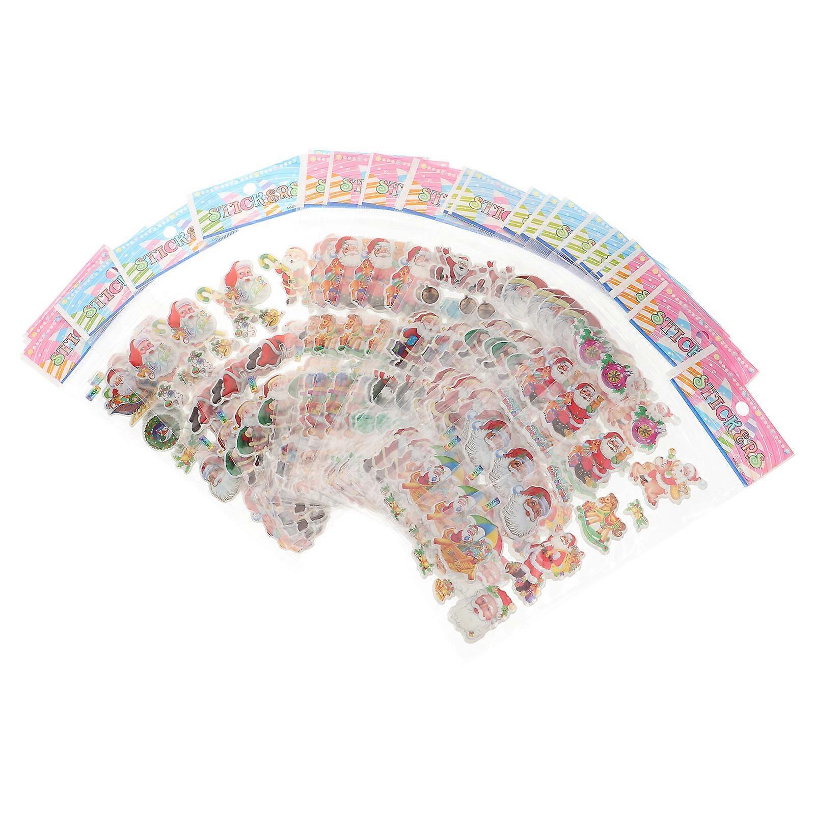 ملصقات عطلة صغيرة 3D فقاعات ملصقات ملصقات الكرتون للهاتف المحمول والمذكرات لون متنوع 17x6.8x0.3 سم آمنة للتلامس مع الجلد 24 ورقة