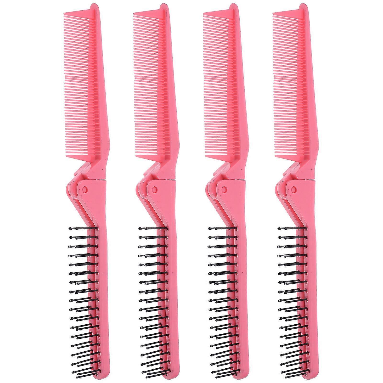 Pocket Hair Combs Foldable Design Rectangular with Rounded Edges 4Pcs